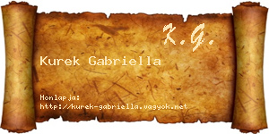 Kurek Gabriella névjegykártya